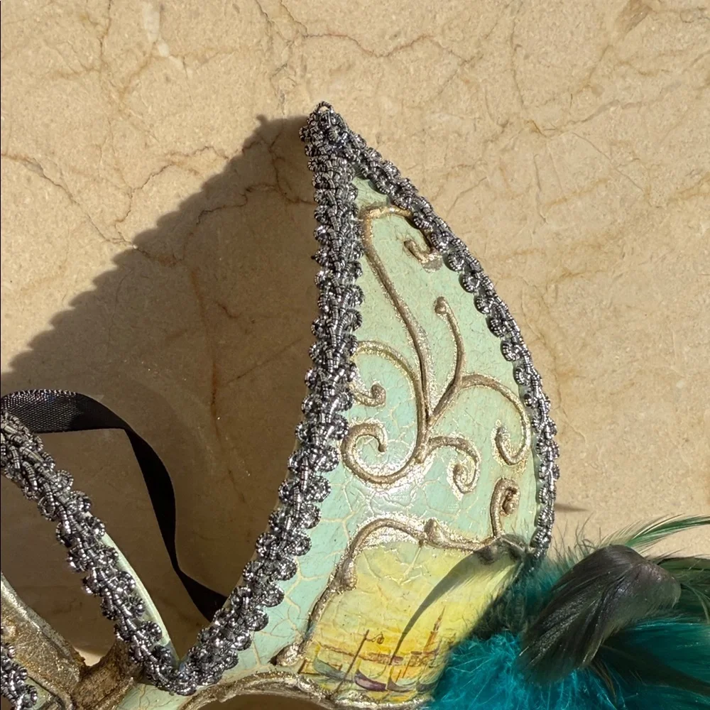 Decorative Mask with Feathers and Music Notes